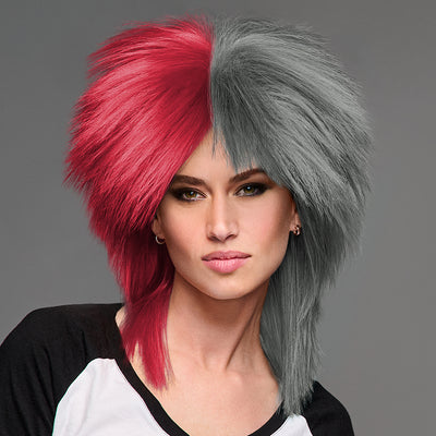 SPIRIT WEAR SPIKY SPIRIT WIG IN COLOR RED 7427 & GRAY 424