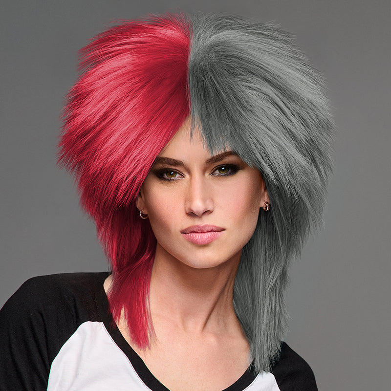 SPIRIT WEAR SPIKY SPIRIT WIG IN COLOR RED 7427 & GRAY 424