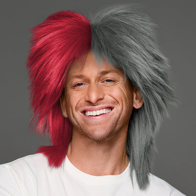 SPIRIT WEAR SPIKY SPIRIT WIG IN COLOR RED 7427 & GRAY 424