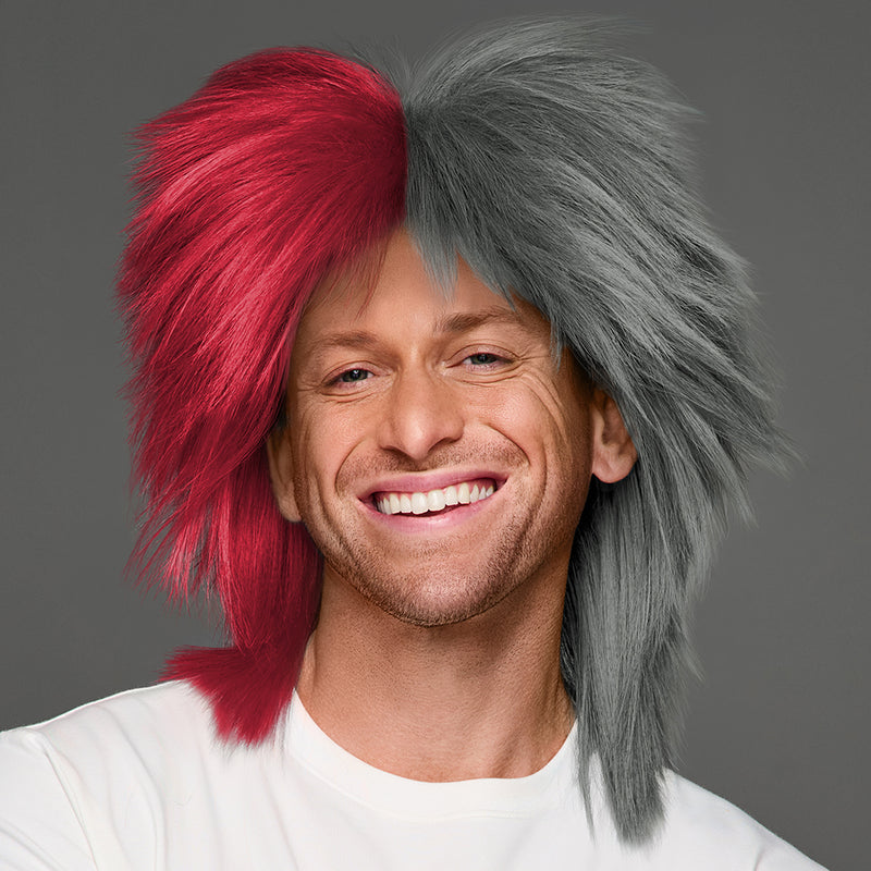 SPIRIT WEAR SPIKY SPIRIT WIG IN COLOR RED 7427 & GRAY 424