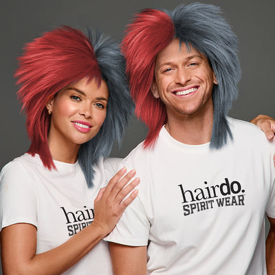 SPIRIT WEAR SPIKY SPIRIT WIG IN COLOR RED 7622 & GRAY 431
