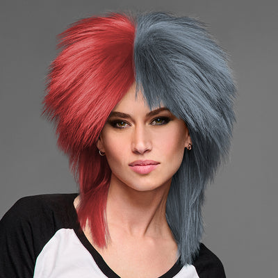 SPIRIT WEAR SPIKY SPIRIT WIG IN COLOR RED 7622 & GRAY 431