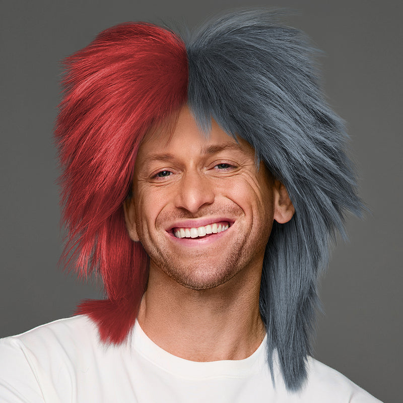 SPIRIT WEAR SPIKY SPIRIT WIG IN COLOR RED 7622 & GRAY 431