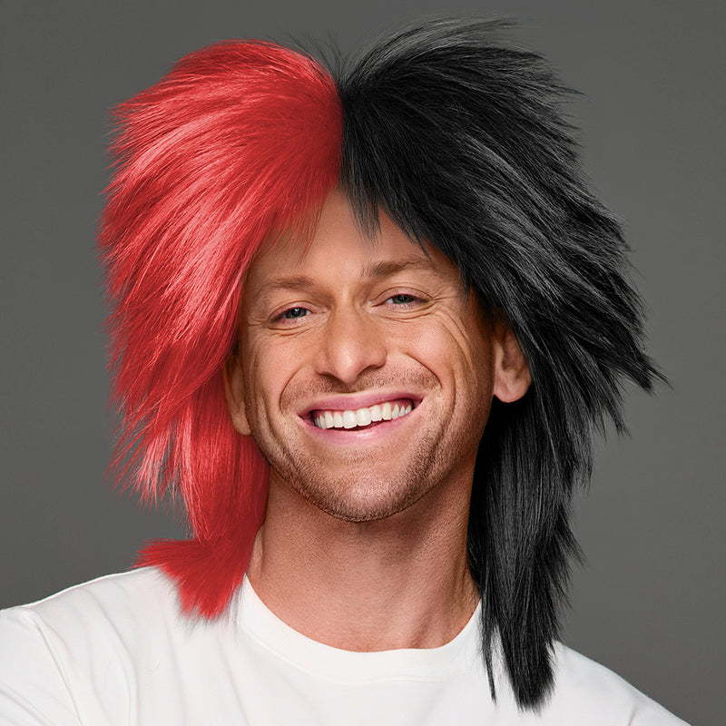 SPIRIT WEAR SPIKY SPIRIT WIG IN COLOR RED 1797 & BLACK 6C