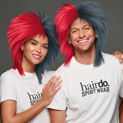 SPIRIT WEAR SPIKY SPIRIT WIG IN COLOR  RED 186 & GRAY 431