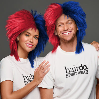 SPIRIT WEAR SPIKY SPIRIT WIG IN COLOR RED 200 & BLUE 281
