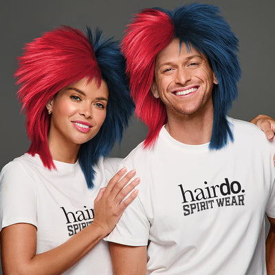 SPIRIT WEAR SPIKY SPIRIT WIG IN COLOR RED 200 & BLUE 296