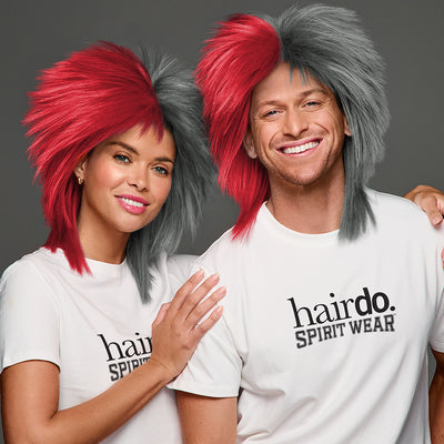 SPIRIT WEAR SPIKY SPIRIT WIG IN COLOR RED 200 & GRAY 424