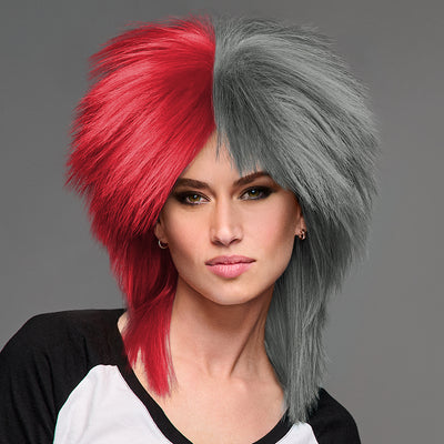 SPIRIT WEAR SPIKY SPIRIT WIG IN COLOR RED 200 & GRAY 424