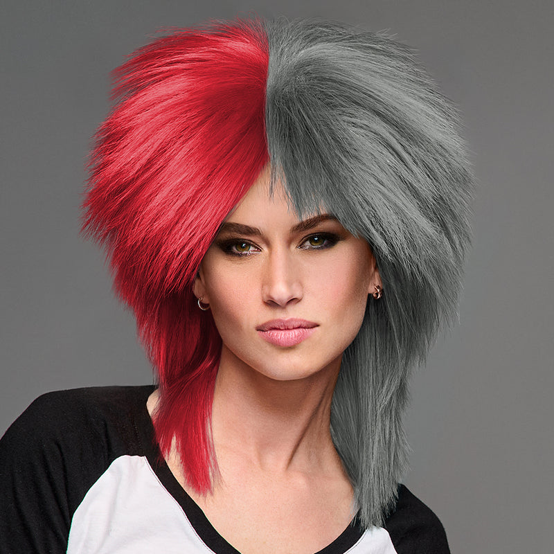 SPIRIT WEAR SPIKY SPIRIT WIG IN COLOR RED 200 & GRAY 424