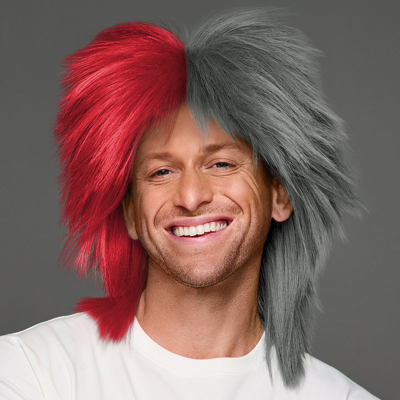 SPIRIT WEAR SPIKY SPIRIT WIG IN COLOR RED 200 & GRAY 424