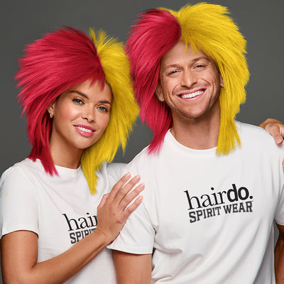 SPIRIT WEAR SPIKY SPIRIT WIG IN COLOR RED 201 & GOLD 123
