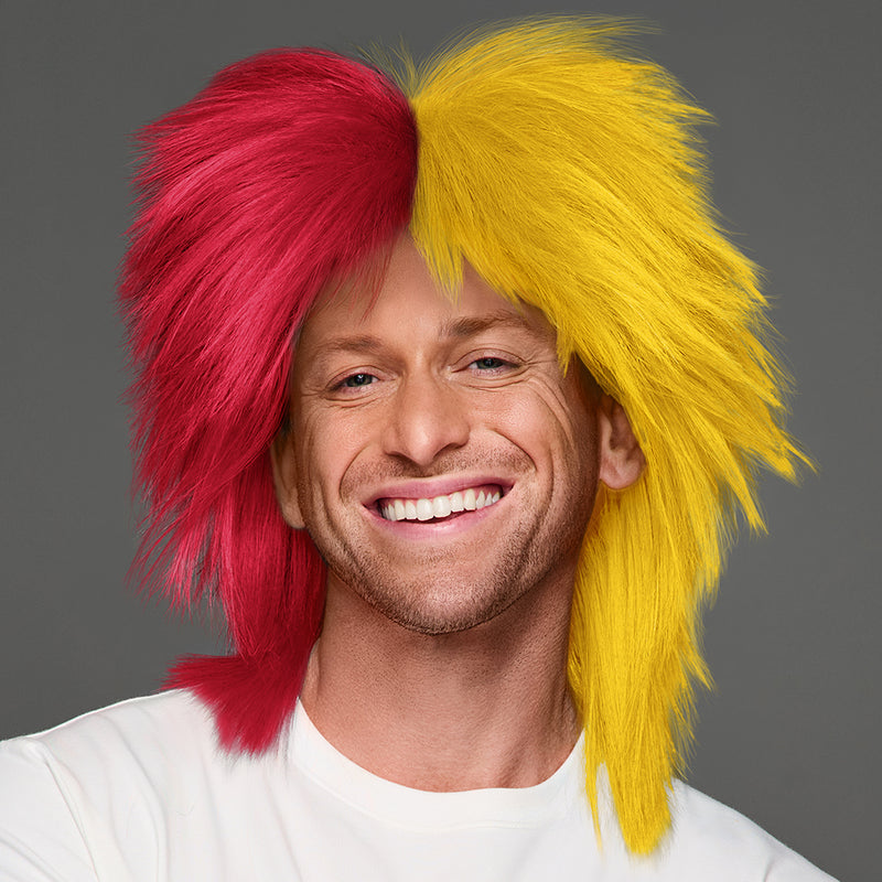 SPIRIT WEAR SPIKY SPIRIT WIG IN COLOR RED 201 & GOLD 123