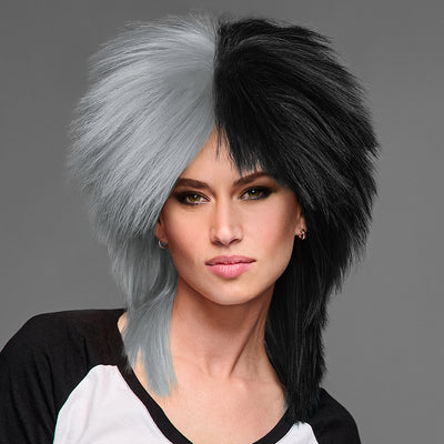 SPIRIT WEAR SPIKY SPIRIT WIG IN COLOR SILVER 877 & BLACK
