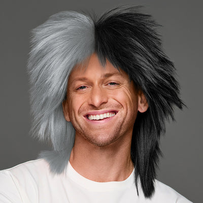 SPIRIT WEAR SPIKY SPIRIT WIG IN COLOR SILVER 877 & BLACK