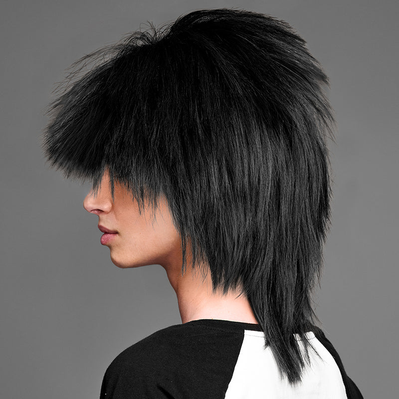 SPIRIT WEAR SPIKY SPIRIT WIG IN COLOR BLACK