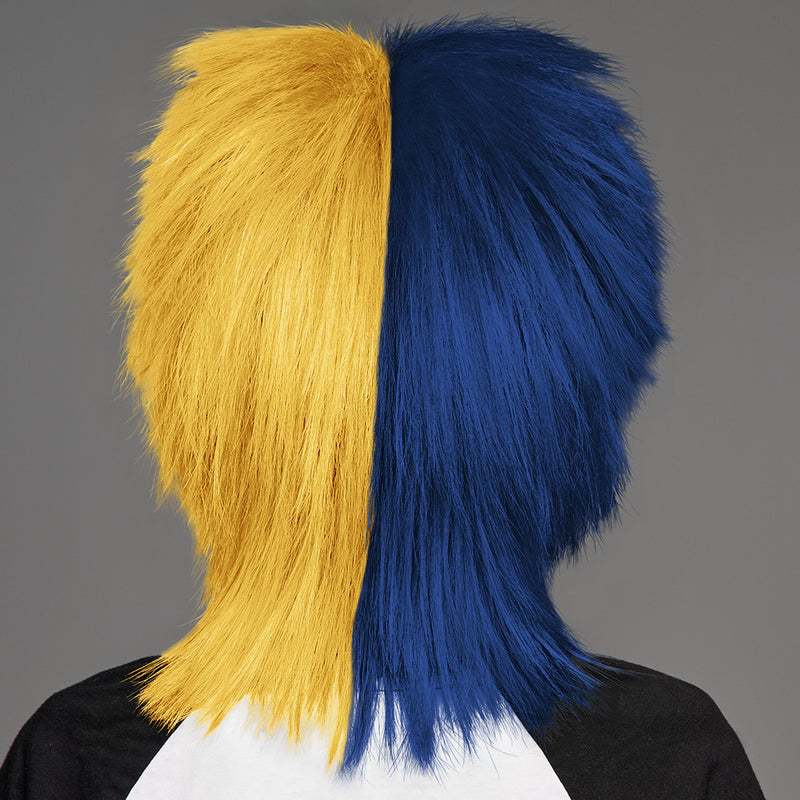 SPIRIT WEAR SPIKY SPIRIT WIG IN COLOR BLUE 282 & MAIZE 7406