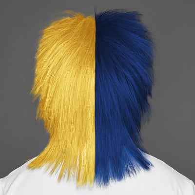 SPIRIT WEAR SPIKY SPIRIT WIG IN COLOR BLUE 282 & MAIZE 7406