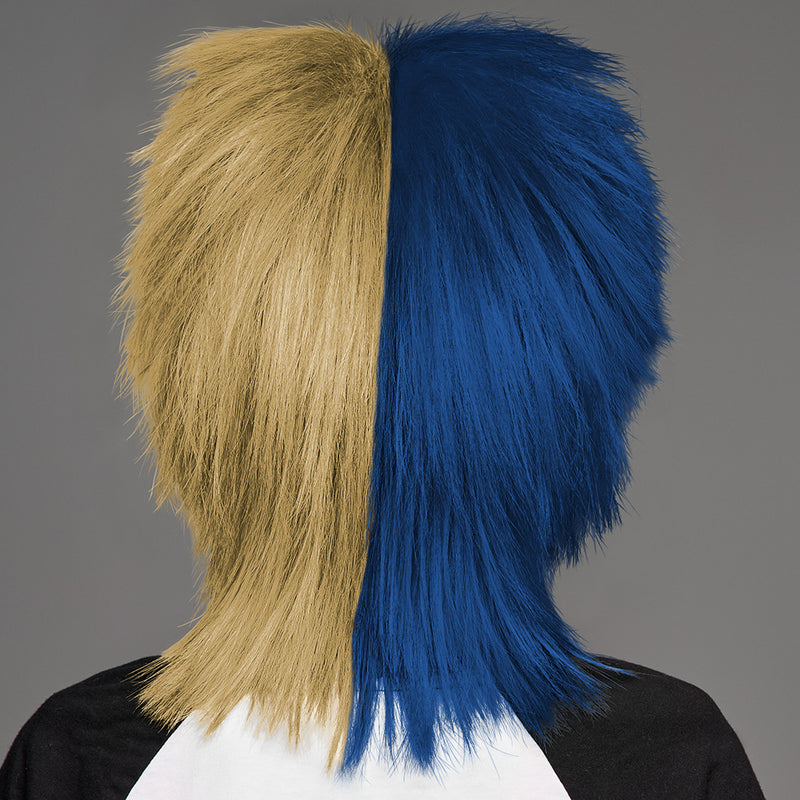 SPIRIT WEAR SPIKY SPIRIT WIG IN COLOR BLUE 540 & GOLD 4515