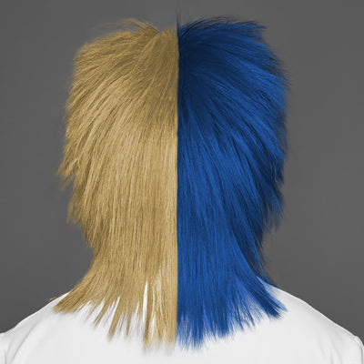 SPIRIT WEAR SPIKY SPIRIT WIG IN COLOR BLUE 540 & GOLD 4515