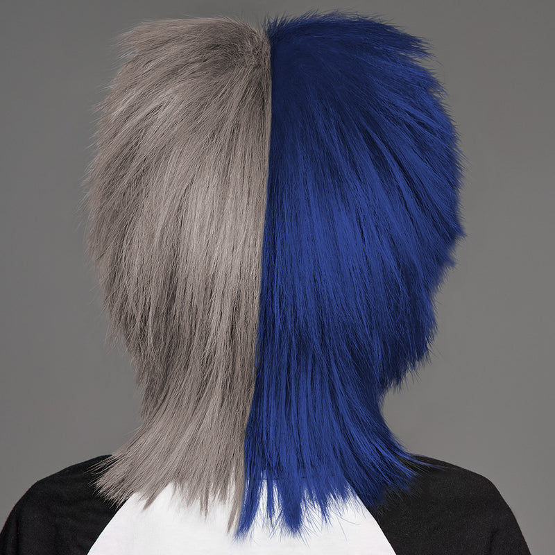 SPIRIT WEAR SPIKY SPIRIT WIG IN COLOR BLUE 282 & GRAY 409