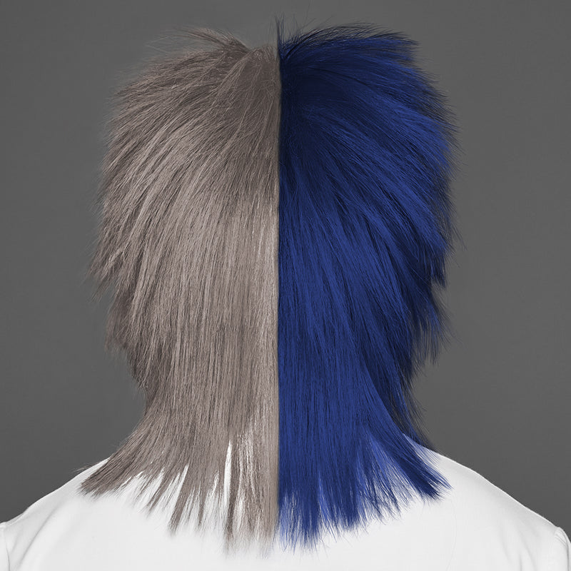 SPIRIT WEAR SPIKY SPIRIT WIG IN COLOR BLUE 282 & GRAY 409