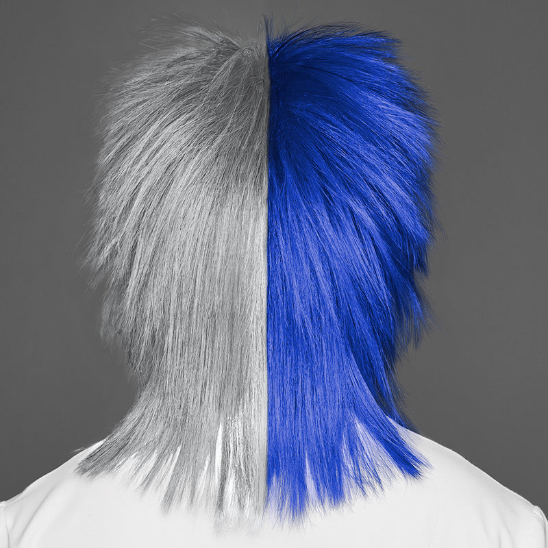 SPIRIT WEAR SPIKY SPIRIT WIG IN COLOR BLUE 286 & GRAY 429