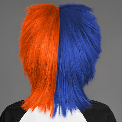 SPIRIT WEAR SPIKY SPIRIT WIG IN COLOR BLUE 287 & ORANGE 172