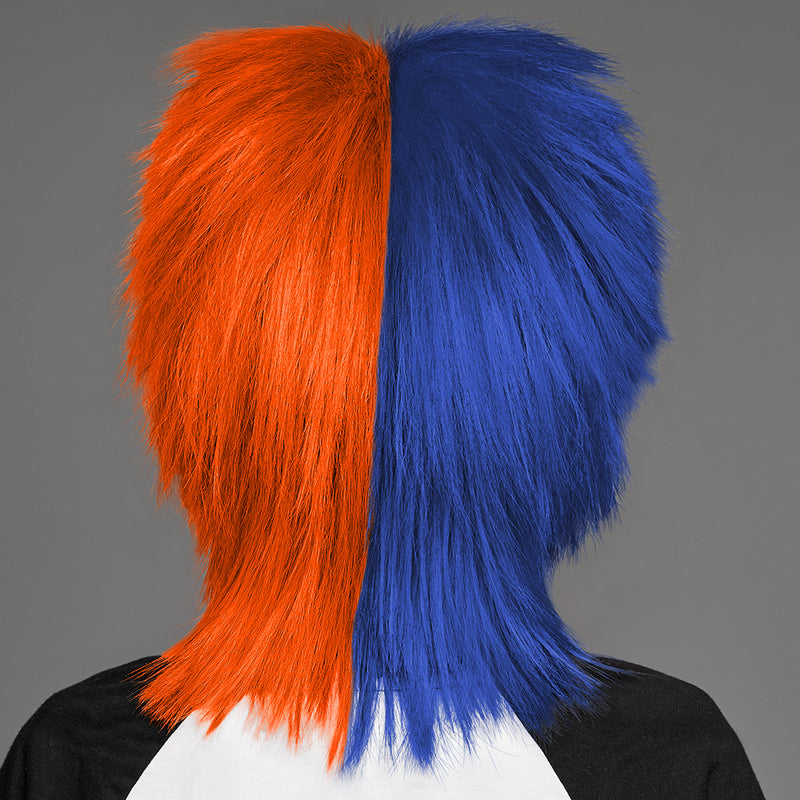 SPIRIT WEAR SPIKY SPIRIT WIG IN COLOR BLUE 287 & ORANGE 172