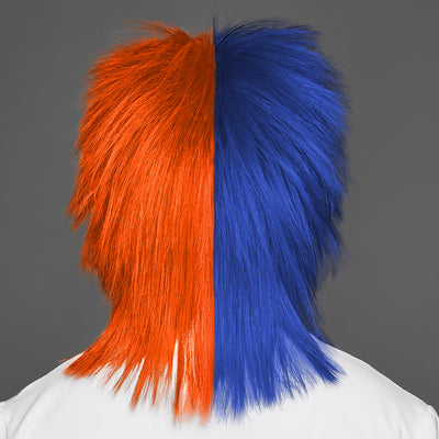 SPIRIT WEAR SPIKY SPIRIT WIG IN COLOR BLUE 287 & ORANGE 172