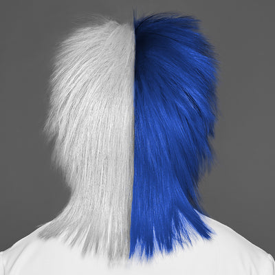SPIRIT WEAR SPIKY SPIRIT WIG IN COLOR BLUE 287 & WHITE