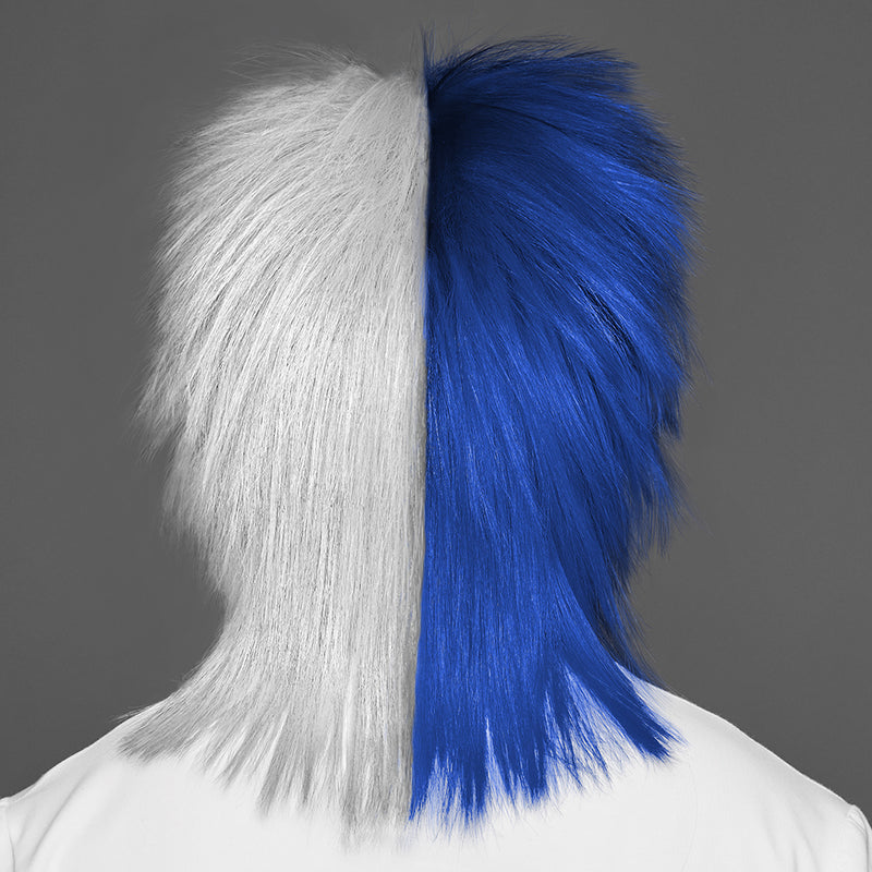 SPIRIT WEAR SPIKY SPIRIT WIG IN COLOR BLUE 287 & WHITE