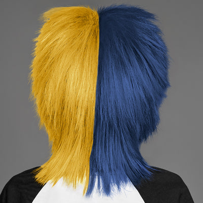 SPIRIT WEAR SPIKY SPIRIT WIG IN COLOR BLUE 289 & GOLD 117
