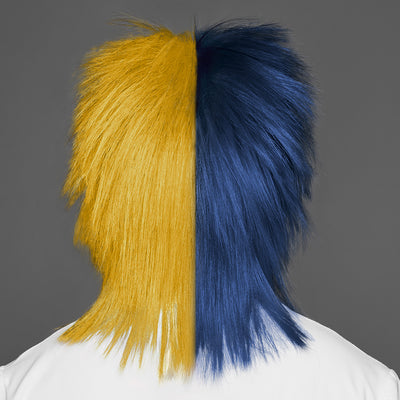SPIRIT WEAR SPIKY SPIRIT WIG IN COLOR BLUE 289 & GOLD 117