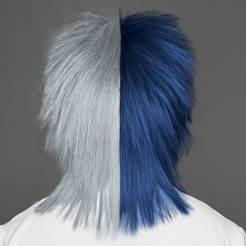 SPIRIT WEAR SPIKY SPIRIT WIG IN COLOR  BLUE 289 & GRAY 429
