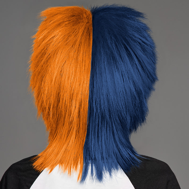 SPIRIT WEAR SPIKY SPIRIT WIG IN COLOR BLUE 289 & ORANGE 158