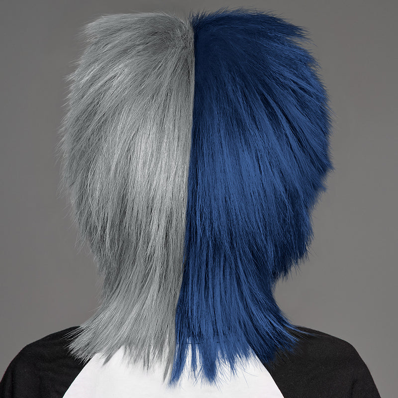 SPIRIT WEAR SPIKY SPIRIT WIG IN COLOR BLUE 289 & SILVER 422