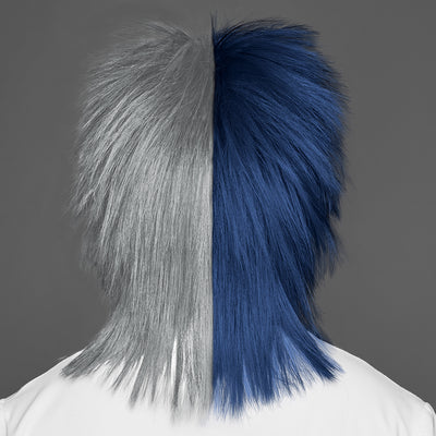 SPIRIT WEAR SPIKY SPIRIT WIG IN COLOR BLUE 289 & SILVER 422