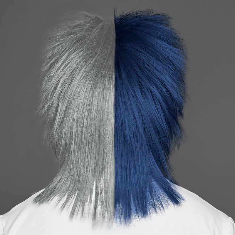 SPIRIT WEAR SPIKY SPIRIT WIG IN COLOR BLUE 289 & SILVER 422