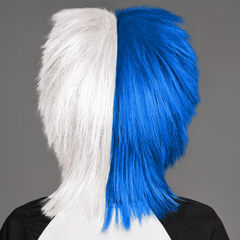 SPIRIT WEAR SPIKY SPIRIT WIG IN COLOR BLUE 2935 & WHITE