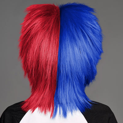 SPIRIT WEAR SPIKY SPIRIT WIG IN COLOR BLUE 293 & RED 186