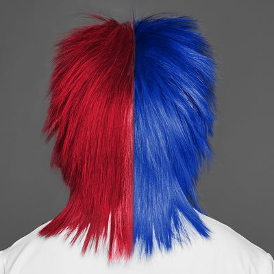 SPIRIT WEAR SPIKY SPIRIT WIG IN COLOR BLUE 293 & RED 186