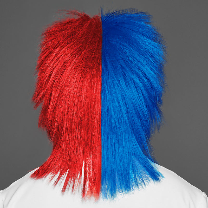 SPIRIT WEAR SPIKY SPIRIT WIG IN COLOR BLUE 300 & RED 185