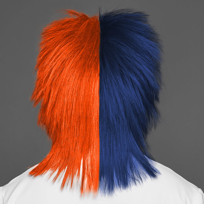 SPIRIT WEAR SPIKY SPIRIT WIG IN COLOR BLUE 533 & ORANGE 172