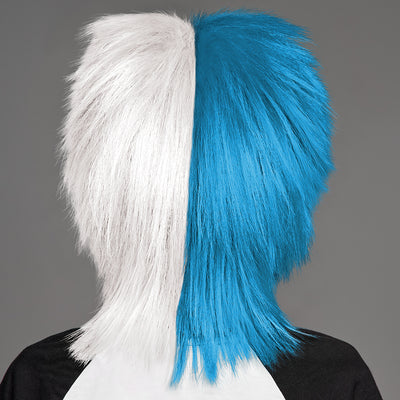 SPIRIT WEAR SPIKY SPIRIT WIG IN COLOR BLUE 542 & WHITE