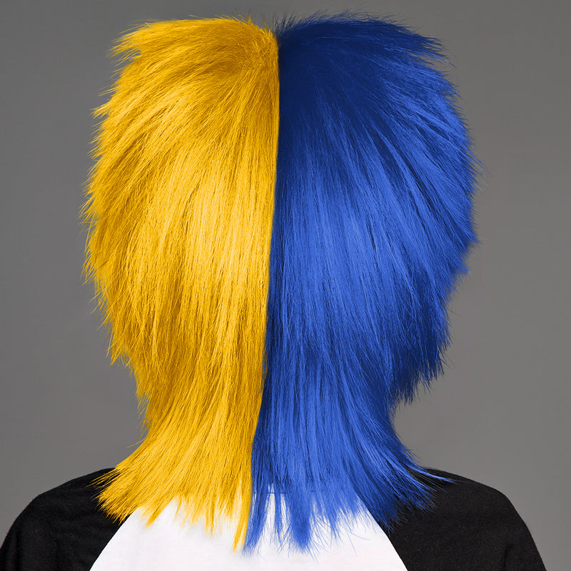 SPIRIT WEAR SPIKY SPIRIT WIG IN COLOR BLUE 661 & GOLD 1235