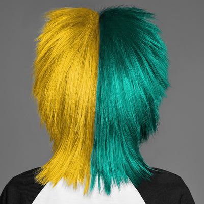 SPIRIT WEAR SPIKY SPIRIT WIG IN COLOR GREEN 330 & GOLD 123