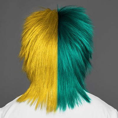 SPIRIT WEAR SPIKY SPIRIT WIG IN COLOR GREEN 330 & GOLD 123