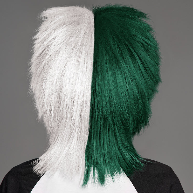 SPIRIT WEAR SPIKY SPIRIT WIG IN COLOR GREEN 567 & WHITE