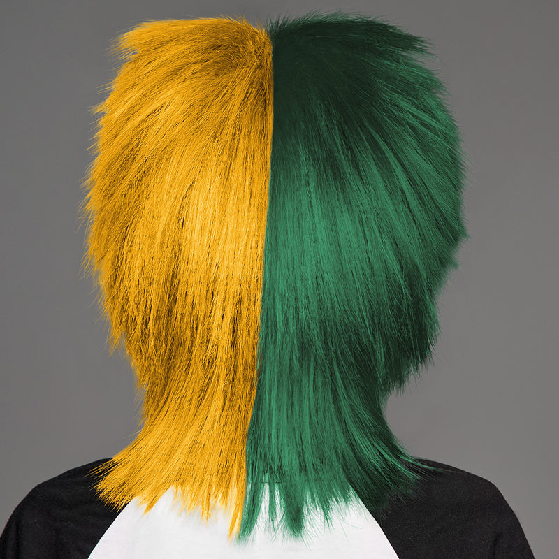 SPIRIT WEAR SPIKY SPIRIT WIG IN COLOR GREEN 3435 & GOLD 1235